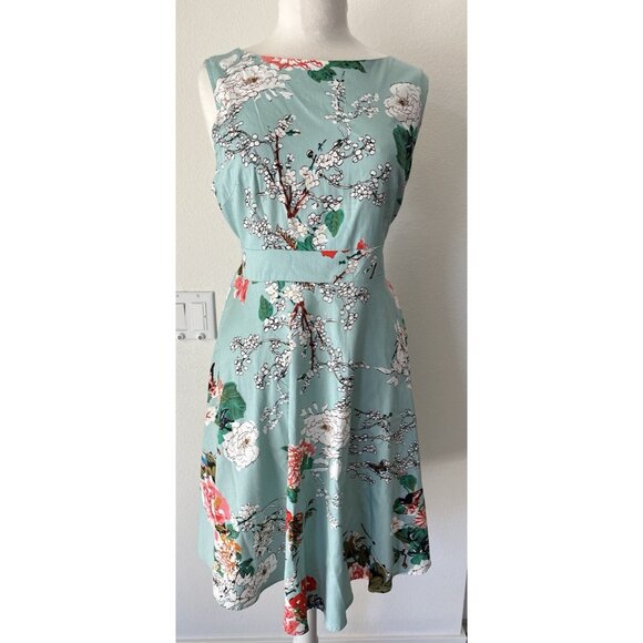 Aranee Retro Pin Up sleeveless dress floral Spring Summer Size XL A-Line NEW - Picture 1 of 10